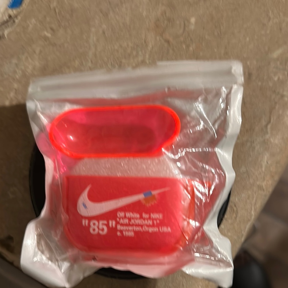 Nike Red AirPods Case Cover Silicone Protector